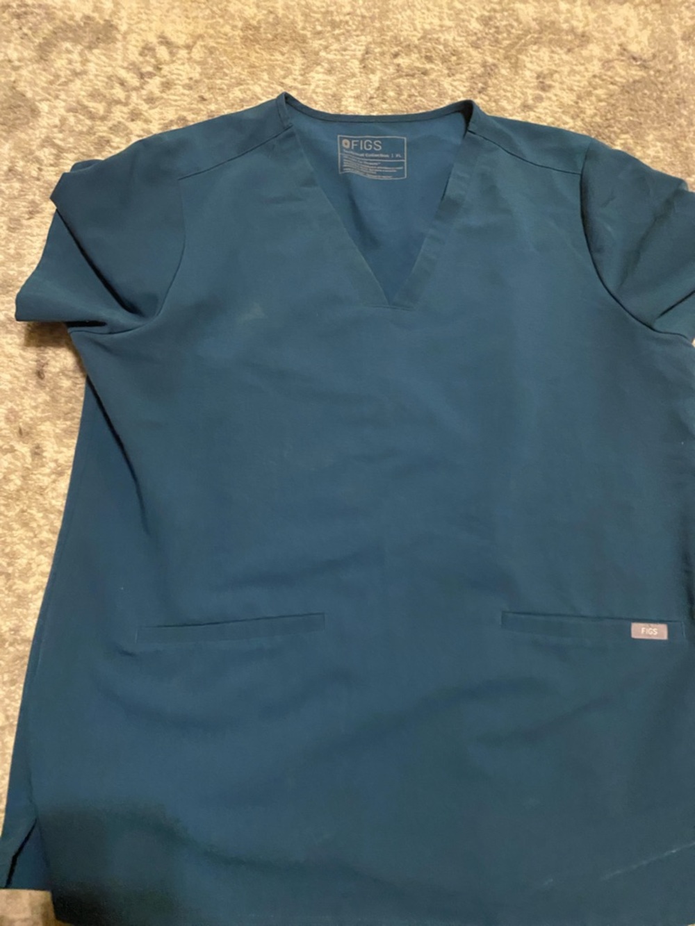 FIGS V-neck Carribean Blue Scrub Top